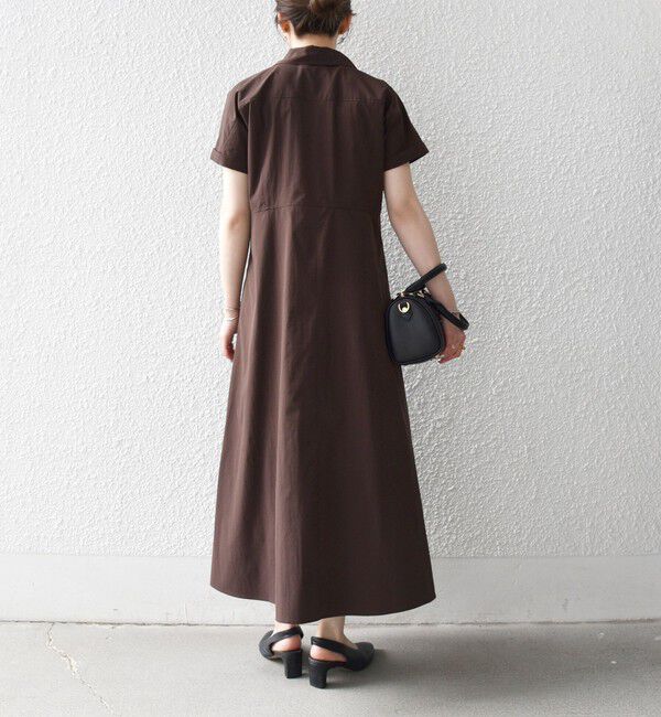 SHIPS any「《予約》SHIPS any:〈洗濯機可能〉フラットカラー Vネック フレア ワンピース 2」|ワンピース|