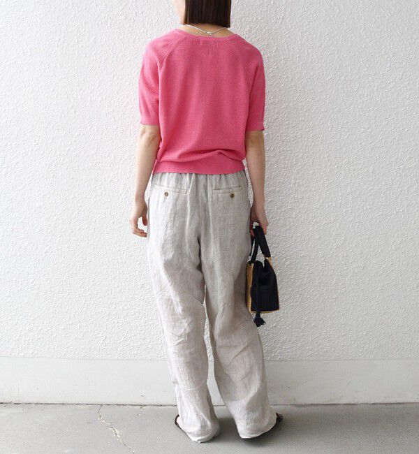 SHIPS any「《予約》SHIPS any:〈手洗い可能〉リネン レーヨン ヘンリーネック プルオーバー」|ニット・セーター|