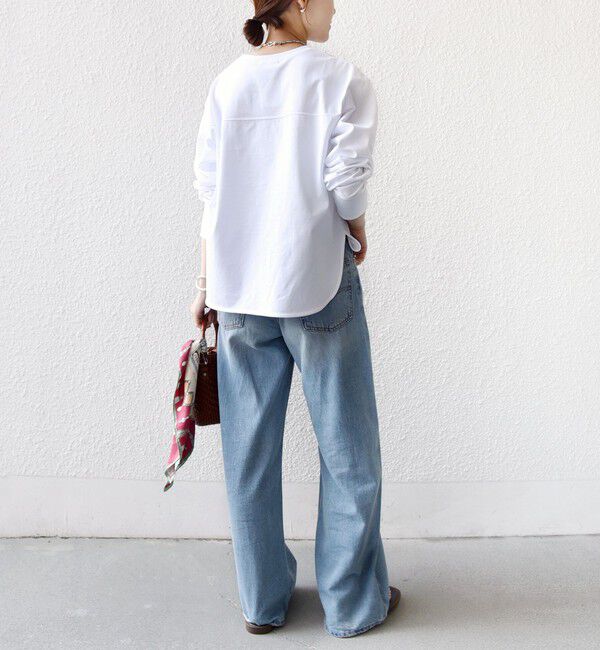 SHIPS for women「〈接触冷感 / UVカット / 手洗い可能〉ロング リブ ラウンド ヘム プルオーバー」|Tシャツ・カットソー|