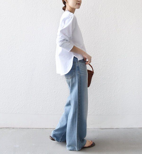 SHIPS for women「〈接触冷感 / UVカット / 手洗い可能〉ロング リブ ラウンド ヘム プルオーバー」|Tシャツ・カットソー|