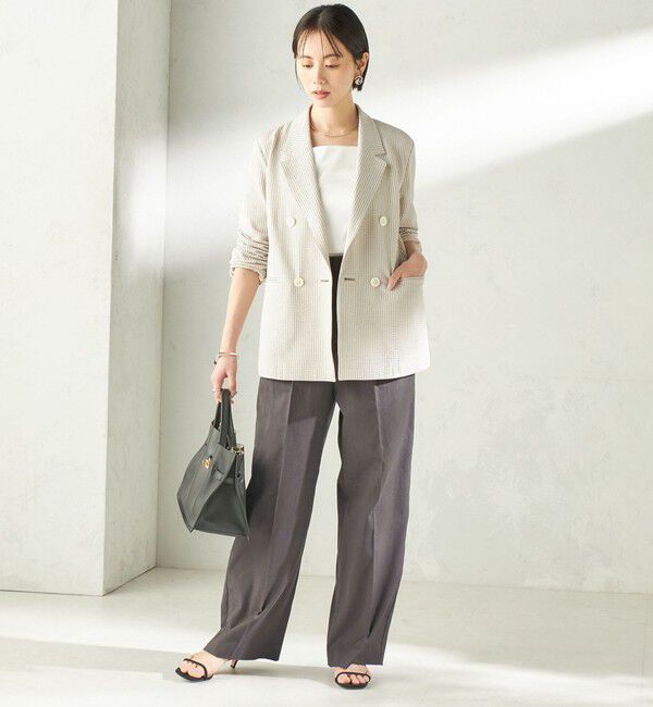 SHIPS for women「《予約》〈手洗い可能〉サッカー ダブル ブレスト ジャケット」|テーラードジャケット|