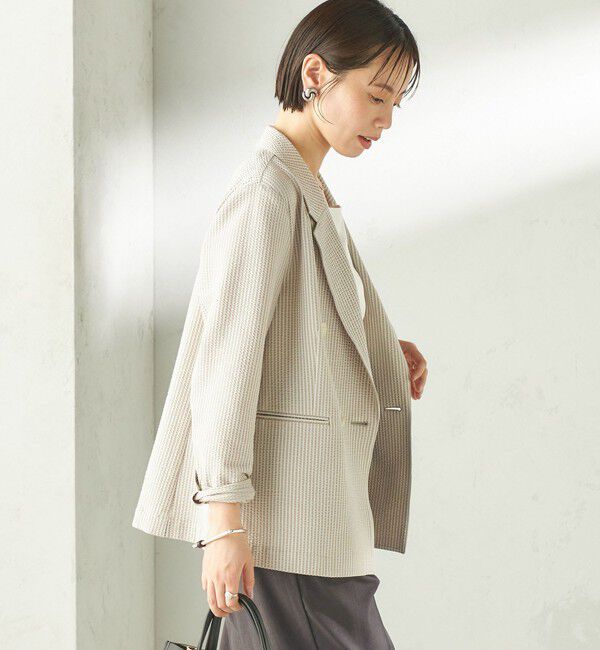 SHIPS for women「《予約》〈手洗い可能〉サッカー ダブル ブレスト ジャケット」|テーラードジャケット|