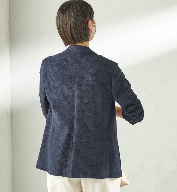 SHIPS for women「《予約》〈手洗い可能〉サッカー ダブル ブレスト ジャケット」|テーラードジャケット|