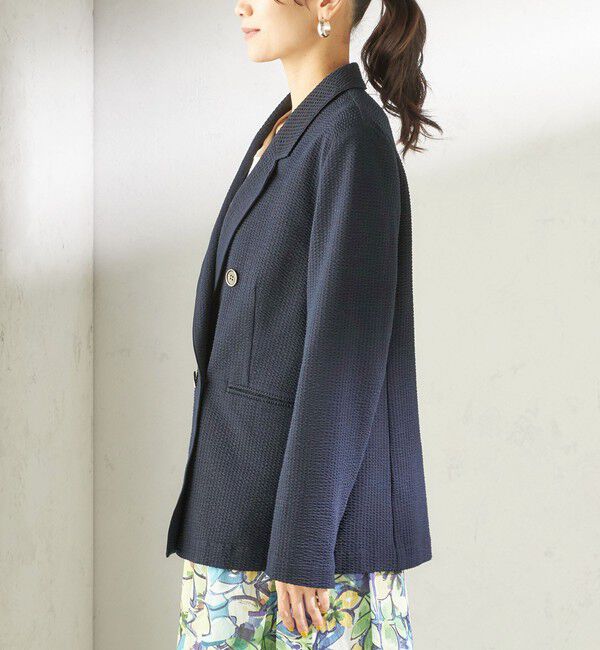 SHIPS for women「《予約》〈手洗い可能〉サッカー ダブル ブレスト ジャケット」|テーラードジャケット|