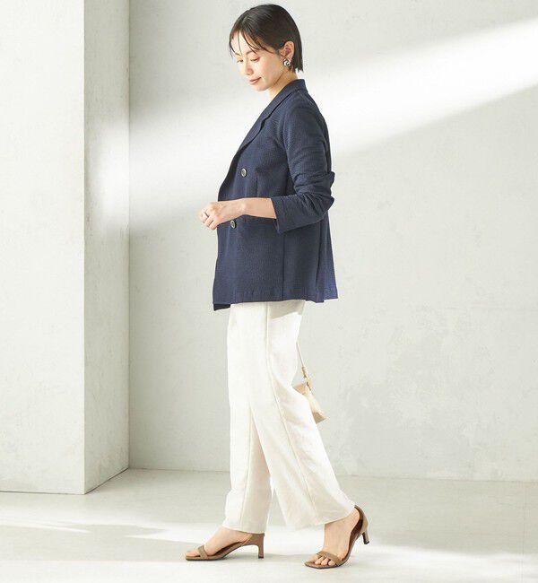 SHIPS for women「《予約》〈手洗い可能〉サッカー ダブル ブレスト ジャケット」|テーラードジャケット|