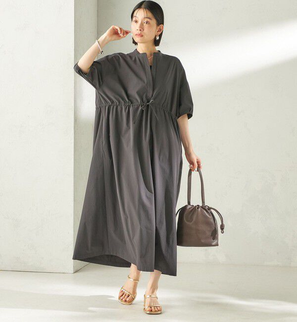 SHIPS for women「《予約》〈接触冷感 / 撥水加工〉TEXBRID(R) タフタ ウエスト 切替 ワンピース」|ワンピース|