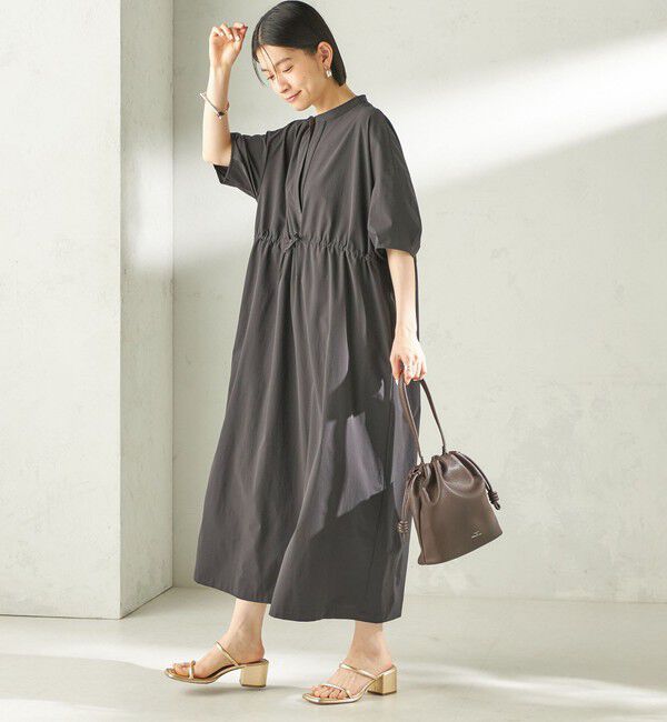 SHIPS for women「《予約》〈接触冷感 / 撥水加工〉TEXBRID(R) タフタ ウエスト 切替 ワンピース」|ワンピース|