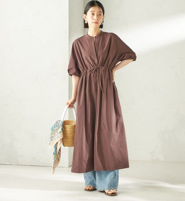 SHIPS for women「《予約》〈接触冷感 / 撥水加工〉TEXBRID(R) タフタ ウエスト 切替 ワンピース」|ワンピース|