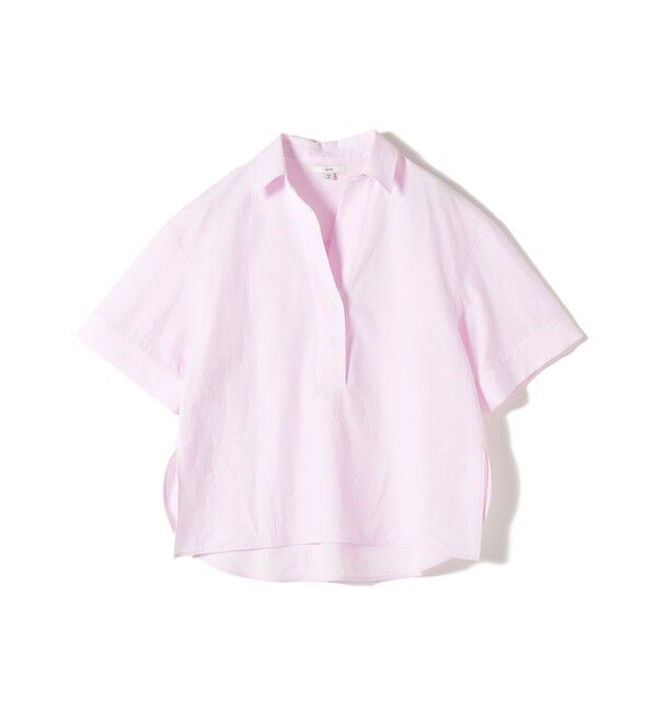 SHIPS for women「〈手洗い可能〉無地/ストライプ スキッパー サイド スリット 半袖 シャツ」|シャツ・ブラウス|