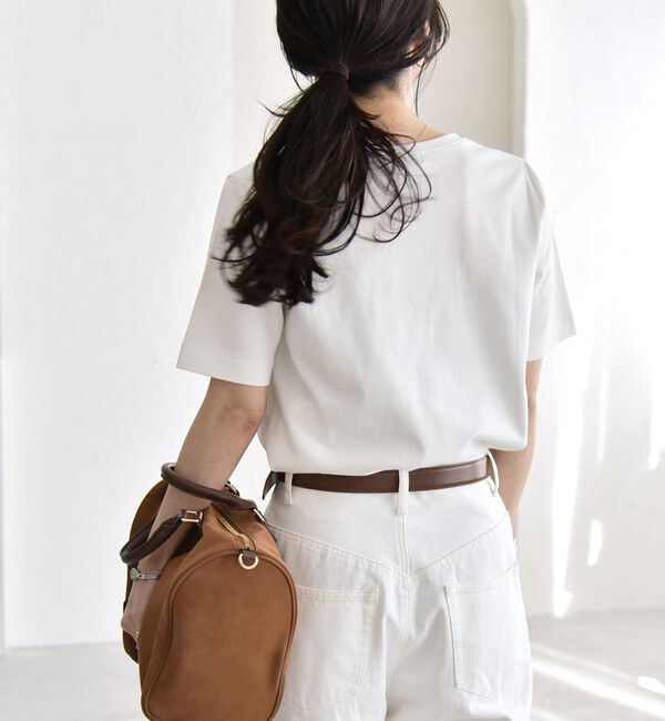 quaranciel「《予約》quaranciel:〈接触冷感/汗染み防止加工/洗濯機可能〉ベーシック コンパクト TEE」|Tシャツ・カットソー|