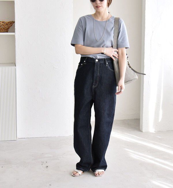 quaranciel「《予約》quaranciel:〈接触冷感/汗染み防止加工/洗濯機可能〉ベーシック コンパクト TEE」|Tシャツ・カットソー|