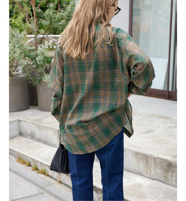 OUTDOOR PRODUCTS Usual Things「追加 シアーチェックスプレッドカラーシャツ」|シャツ・ブラウス|