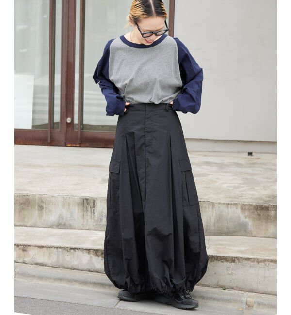 OUTDOOR PRODUCTS Usual Things「WEB・横浜店限定カラーあり ドロストバルーンカーゴスカート」|スカート|