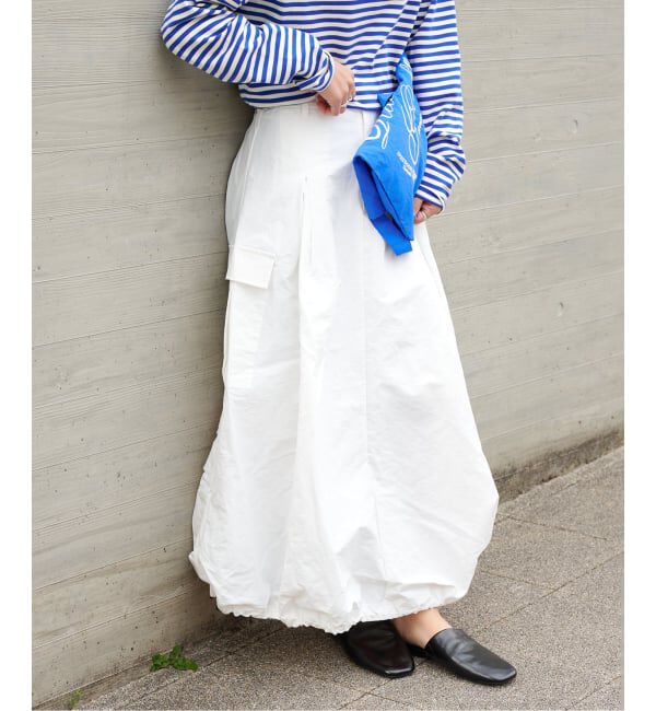 OUTDOOR PRODUCTS Usual Things「WEB・横浜店限定カラーあり ドロストバルーンカーゴスカート」|スカート|ホワイト