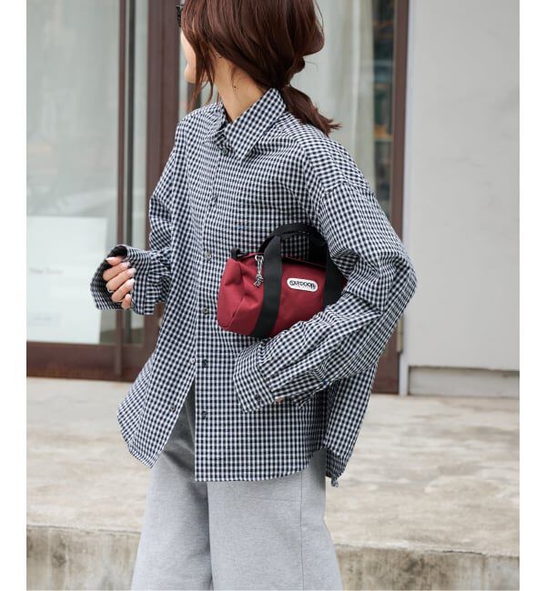 OUTDOOR PRODUCTS Usual Things「≪予約≫コットンサッカーチェックワイドシャツ セットアップ対応」|シャツ・ブラウス|ブラック