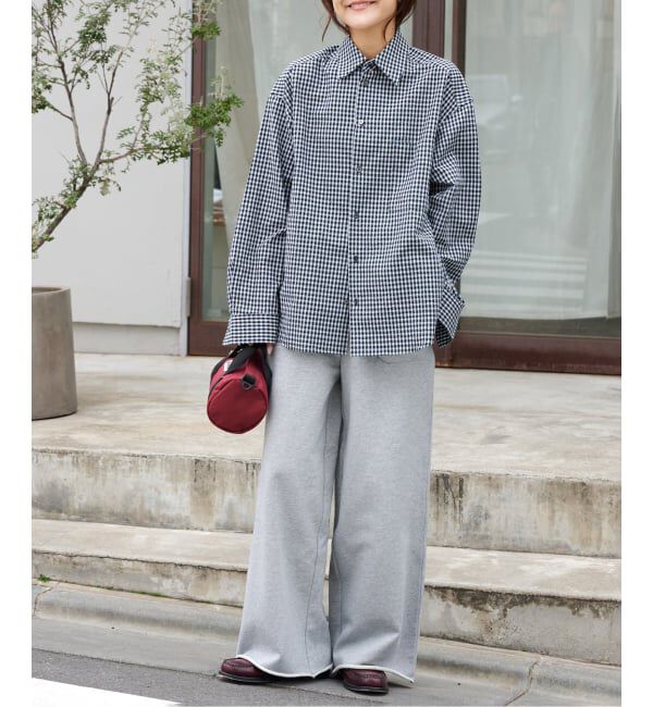 OUTDOOR PRODUCTS Usual Things「≪予約≫コットンサッカーチェックワイドシャツ セットアップ対応」|シャツ・ブラウス|