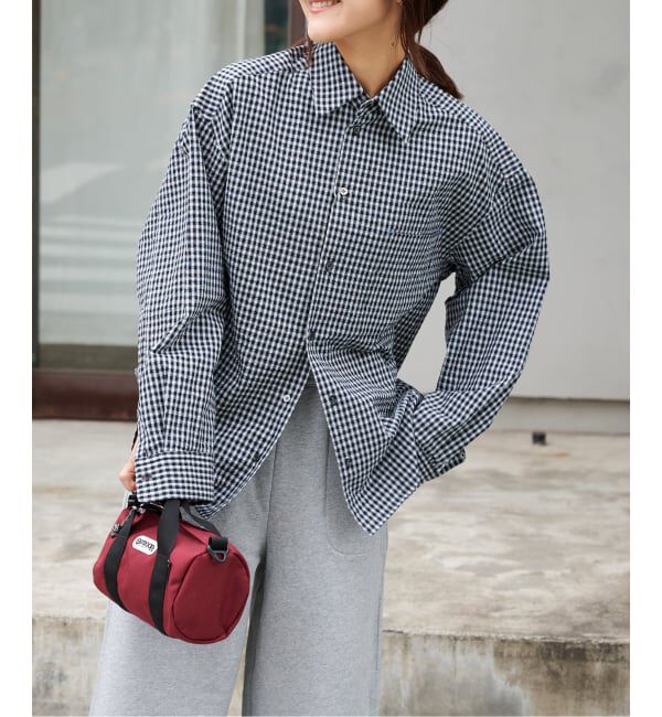 OUTDOOR PRODUCTS Usual Things「≪予約≫コットンサッカーチェックワイドシャツ セットアップ対応」|シャツ・ブラウス|
