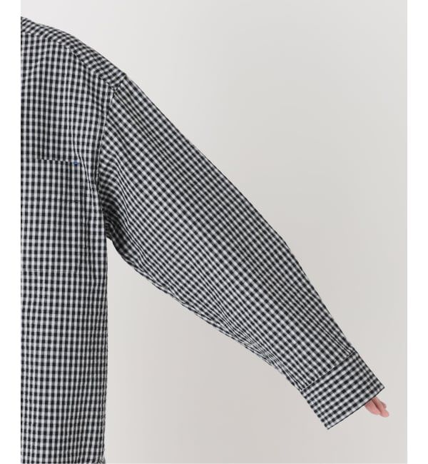 OUTDOOR PRODUCTS Usual Things「≪予約≫コットンサッカーチェックワイドシャツ セットアップ対応」|シャツ・ブラウス|