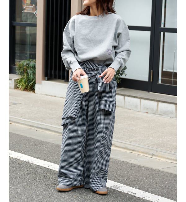 OUTDOOR PRODUCTS Usual Things「≪予約≫コットンサッカーチェックイージーパンツ セットアップ対応」|スラックス|