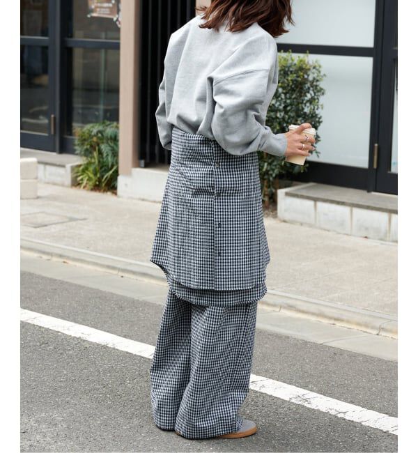 OUTDOOR PRODUCTS Usual Things「≪予約≫コットンサッカーチェックイージーパンツ セットアップ対応」|スラックス|