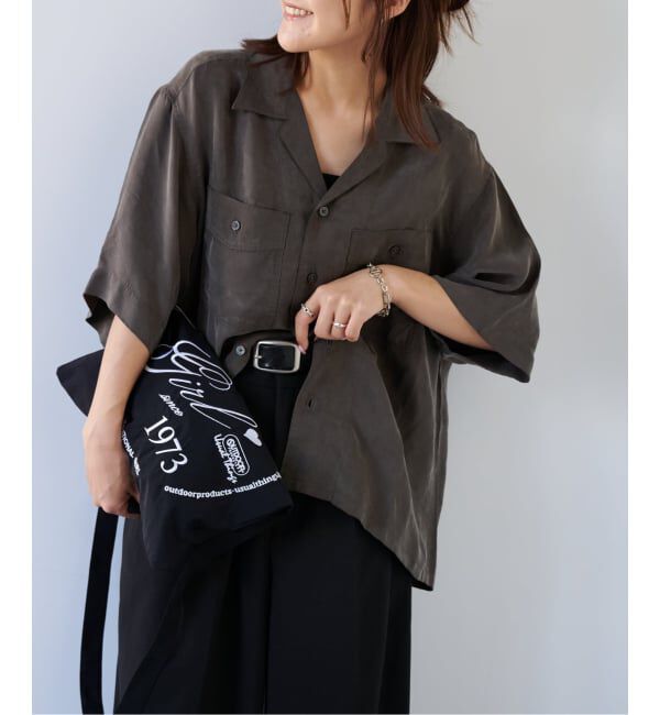 OUTDOOR PRODUCTS Usual Things「≪予約≫キュプラオープンカラーハーフスリーブポケットシャツ セットアップ対応」|シャツ・ブラウス|