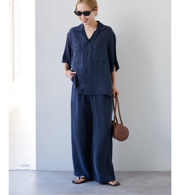 OUTDOOR PRODUCTS Usual Things「≪予約≫キュプラオープンカラーハーフスリーブポケットシャツ セットアップ対応」|シャツ・ブラウス|