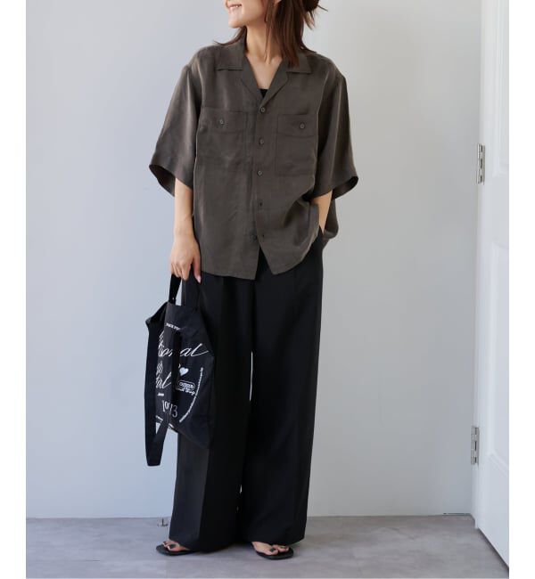 OUTDOOR PRODUCTS Usual Things「≪予約≫キュプラオープンカラーハーフスリーブポケットシャツ セットアップ対応」|シャツ・ブラウス|