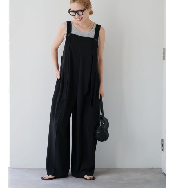 OUTDOOR PRODUCTS Usual Things「≪予約 追加≫ポリエステルノットディテールサロペット」|オールインワン|ブラック