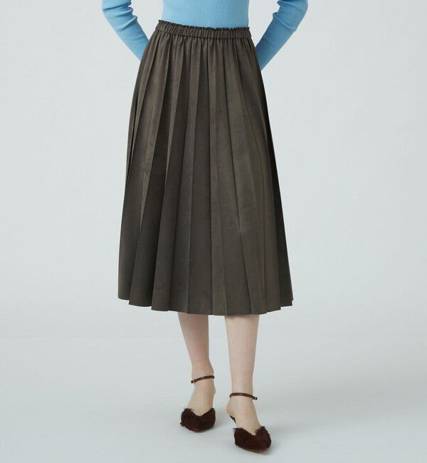 Ballsey「ライトスエード プリーツミディスカート」|スカート|
