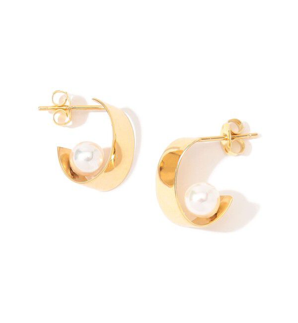 TOMORROWLAND GOODS「【別注】januka ハーフフープ パールピアス」|ピアス|12 ホワイト系