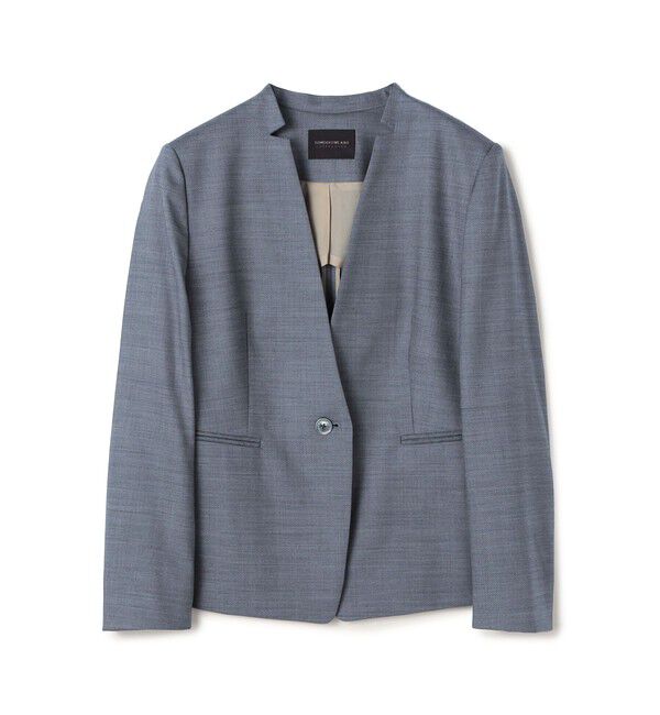 TOMORROWLAND collection「シャイニーシャーク キザミカラージャケット」|ノーカラージャケット|67 グレーブルー