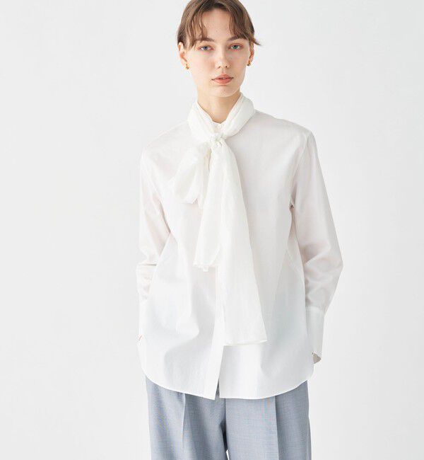 TOMORROWLAND collection「コンパクトブロード シフォンボウタイブラウス」|シャツ・ブラウス|