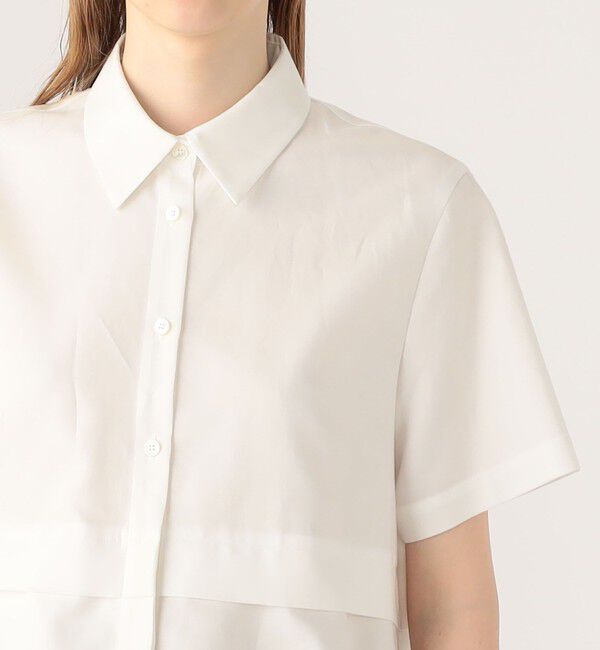 CABaN「タイプライターダブルクロス アシンメトリックフリルシャツ」|シャツ・ブラウス|