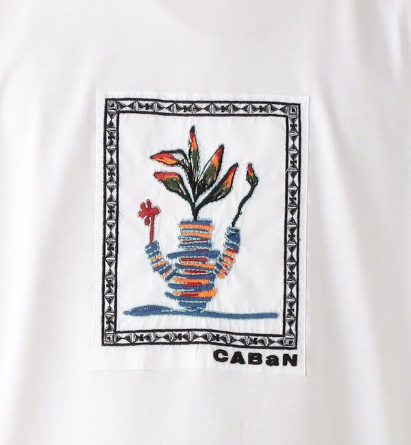 CABaN「CABaN スビンコットン アフリカンエンブロイダリーＴシャツ」|Tシャツ・カットソー|