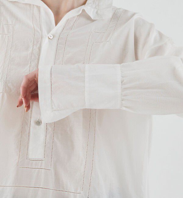 GALERIE VIE「ドロンワーク スタンドカラーシャツ」|シャツ・ブラウス|