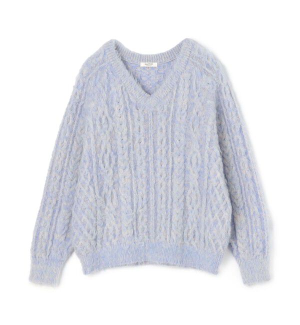 MACPHEE「モヘヤビンテージ Vネックプルオーバー」|ニット・セーター|63 ライトブルー