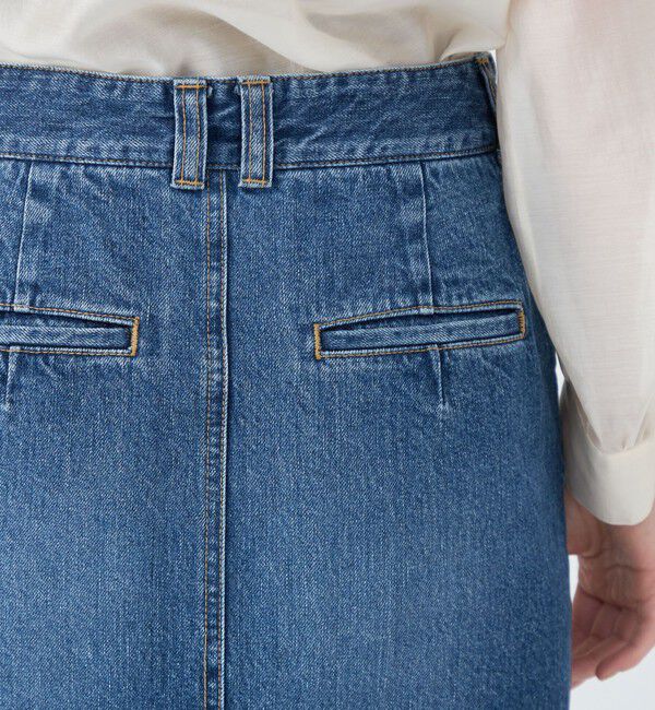 MACPHEE「コットンデニム Iラインロングスカート」|タイト|