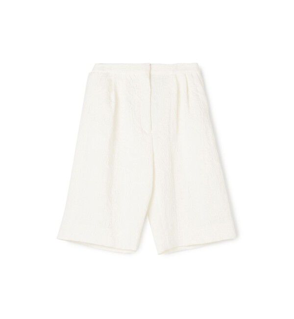 BACCA「コットンリネンジャガード ワイドタックショーツ」|その他|11 ホワイト