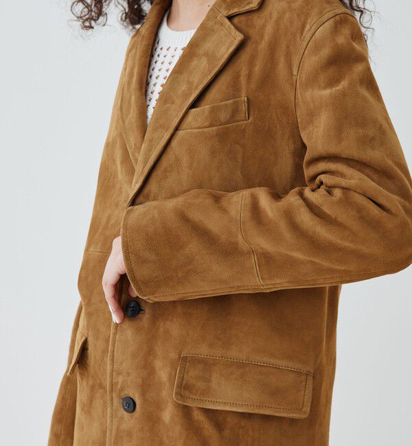 GALERIE VIE「ゴートスウェード スリーボタンジャケット」|テーラードジャケット|