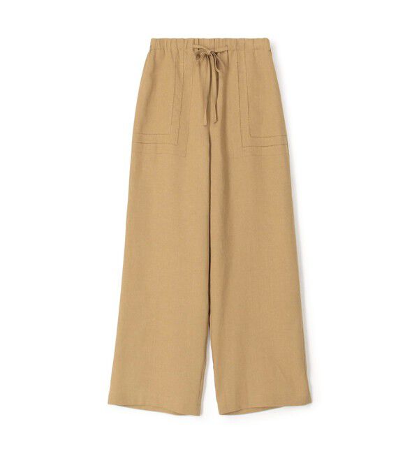 GALERIE VIE「リブコンビフレンチリネン ワイドイージーパンツ」|その他|45 キャメル