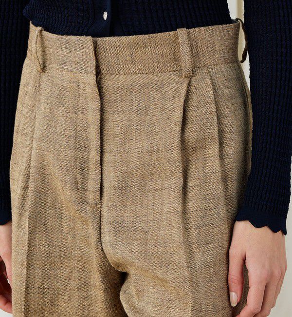 DES PRES「リネンシルクコットンヘリンボーン ワイドシルエットパンツ」|チノ|