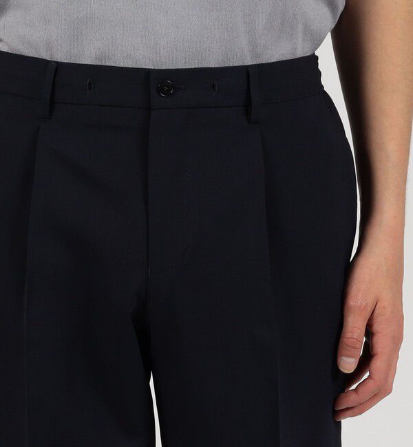 TOMORROWLAND MENS「Super120'sウールポリエステル 1プリーツイージースラックス」|スラックス|