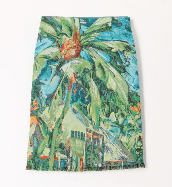 CABaN「ランドスケープジャカード ミディラップスカート」|スカート|