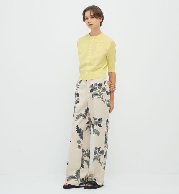 CABaN「モノトーンフラワープリント フレアパンツ」|チノ|