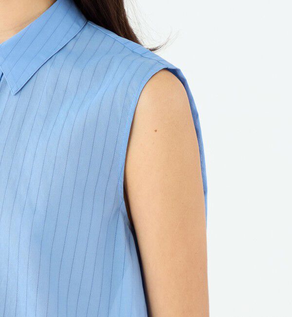 MACPHEE「ドビーストライプ ノースリーブレギュラーカラーシャツ」|シャツ・ブラウス|