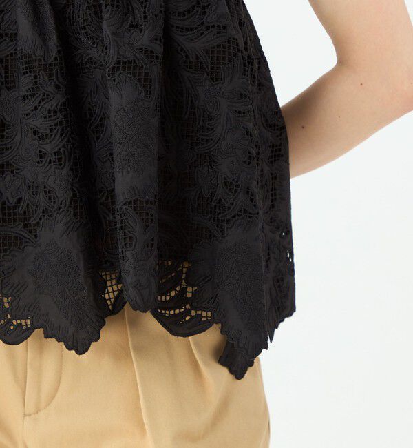 SOULEIADO「コットンエンブロイダリー ペプラムキャミソール」|キャミソール|