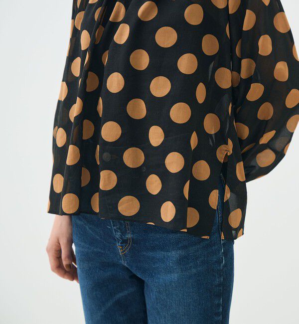 TOMORROWLAND collection「イヴェールドットプリント バックリボンブラウス」|シャツ・ブラウス|