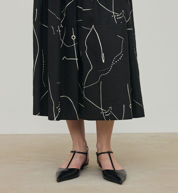 DES PRES「コードステッチプリント コンビコクーンワンピース」|ワンピース|