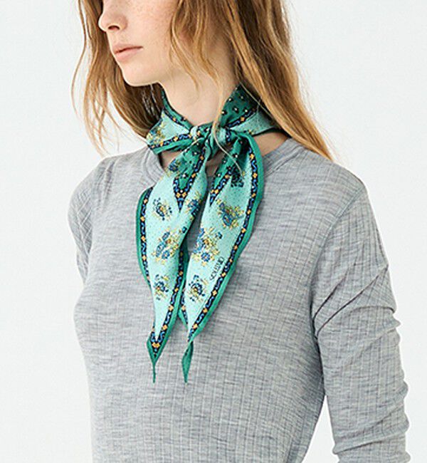 SOULEIADO「SOULEIAO シルクプリント スカーフ」|バンダナ・スカーフ|