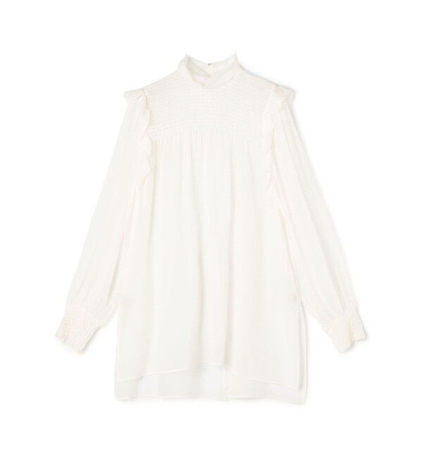 DES PRES「シルクシフォン チュニックブラウス」|シャツ・ブラウス|11 ホワイト